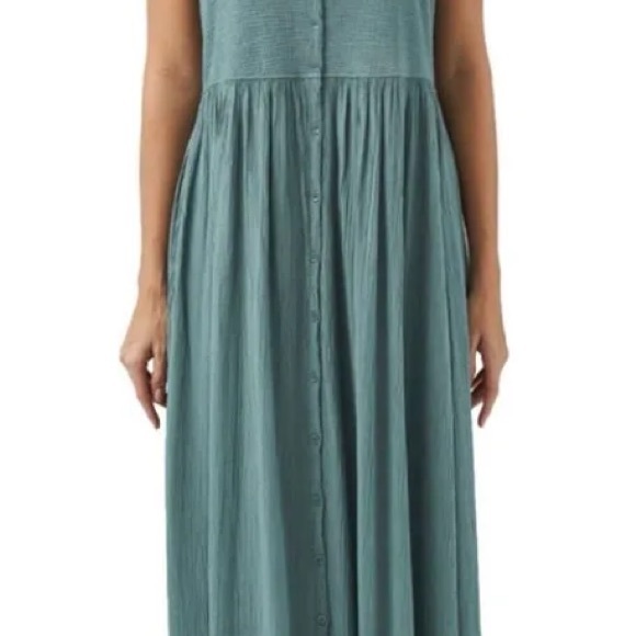 NWT Frye Ladies Button Front Midi Dress Sz Large - Picture 5 of 9